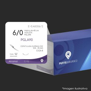 E-EA8306/2 | PGLA90 | CALIBRE 6/0 | VICRYL | J570G | C/12 | Marca: Atramat