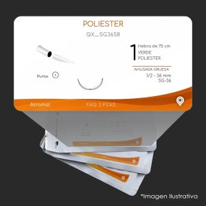 QX_SG3658 | POLIESTER | CALIBRE  1 | ETHIBON EXCEL | 3 Sobres | Marca: Atramat