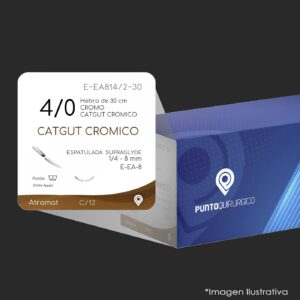 E-EA814/2-30 | CATGUT CROMICO | CALIBRE  4/0 | CC | CORTA CAD. | C/12 | Marca: Atramat