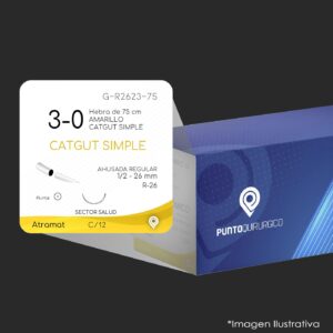 G-R2623-75 | CATGUT SIMPLE | CALIBRE  3-0 | 060.841.4264 | C/12
| Marca: Atramat
