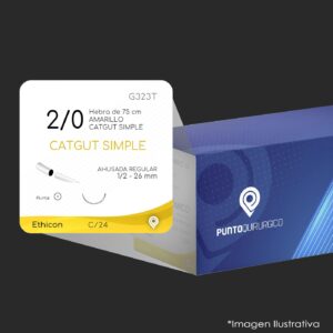 G323T | CATGUT SIMPLE | CALIBRE  2/0 | CATGUT SIMPLE | SR2622-75 | C/24 | Marca: Ethicon