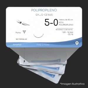 QX_G-CE1665 | POLIPROPILENO | CALIBRE  5-0 | 060.841.0171 | PROLENE | CORTA CAD. | 3 Sobres | Marca: Atramat