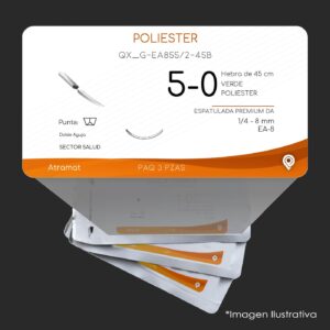 QX_G-EA855/2-45B | POLIESTER | CALIBRE  5-0 | 060.842.0220 | ETHIBON EXCEL | 3 Sobres | Marca: Atramat