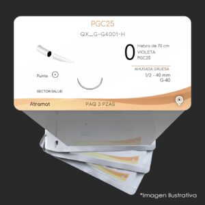 QX_G-G4001-H | PGC25 | CALIBRE  0 | 060.842.0352 | MONOCRYL | 3 Sobres | Marca: Atramat