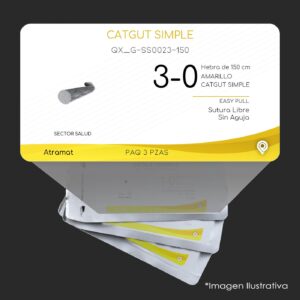QX_G-SS0023-150 | CATGUT SIMPLE | CALIBRE  3-0 | 060.841.4249 | 3 Sobres | Marca: Atramat