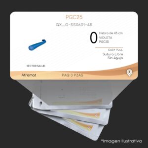 QX_G-SS0601-45 | PGC25 | CALIBRE  0 | 060.842.0287 | MONOCRYL | 3 Sobres | Marca: Atramat