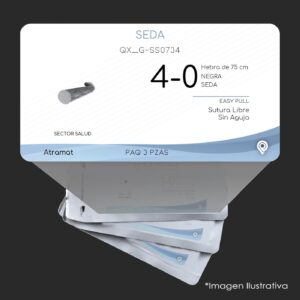 QX_G-SS0734 | SEDA | CALIBRE  4-0 | 060.841.0718 | PERMAHAND | CORTA CAD. | 3 Sobres | Marca: Atramat