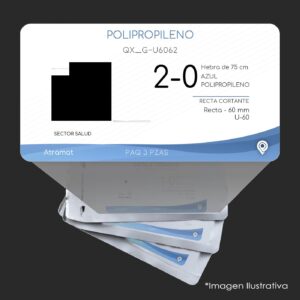 QX_G-U6062 | POLIPROPILENO | CALIBRE  2-0 | 060.841.0981 | PROLENE | 3 Sobres | Marca: Atramat