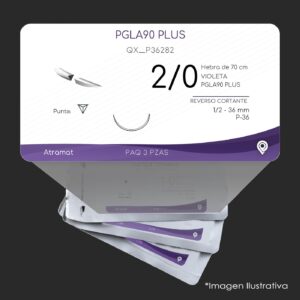 QX_P36282 | PGLA90 PLUS | CALIBRE  2/0 | VICRYL PLUS | 3 Sobres | Marca: Atramat