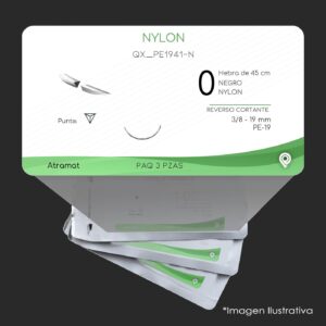 QX_PE1941-N | NYLON | CALIBRE  0 | ETHILON | 3 Sobres | Marca: Atramat