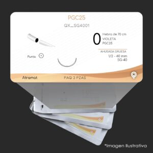 QX_SG4001 | PGC25 | CALIBRE  0 | MONOCRYL | 3 Sobres | Marca: Atramat