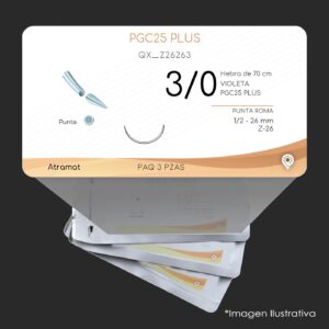 QX_Z26263 | PGC25 PLUS | CALIBRE  3/0 | MONOCRYL PLUS | 3 Sobres | Marca: Atramat