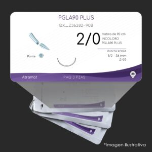 QX_Z36282-90B | PGLA90 PLUS | CALIBRE  2/0 | VICRYL PLUS | 3 Sobres | Marca: Atramat