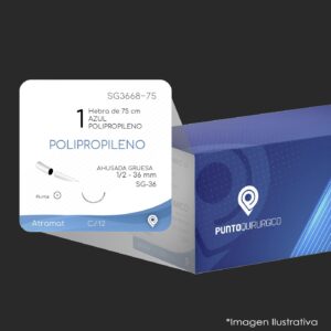 A+SG3668-75 | POLIPROPILENO | CALIBRE  1 | PROLENE | C/12 | Marca: Atramat