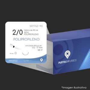 SR1762-90 | POLIPROPILENO | CALIBRE  2/0 | PROLENE | C/12 | Marca: Atramat