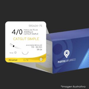 SR2624-75 | CATGUT SIMPLE | CALIBRE  4/0 | CS | C/12 | Marca: Atramat