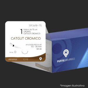 SR3618-75 | CATGUT CROMICO | CALIBRE  1 | CC | G129T | C/12 | Marca: Atramat
